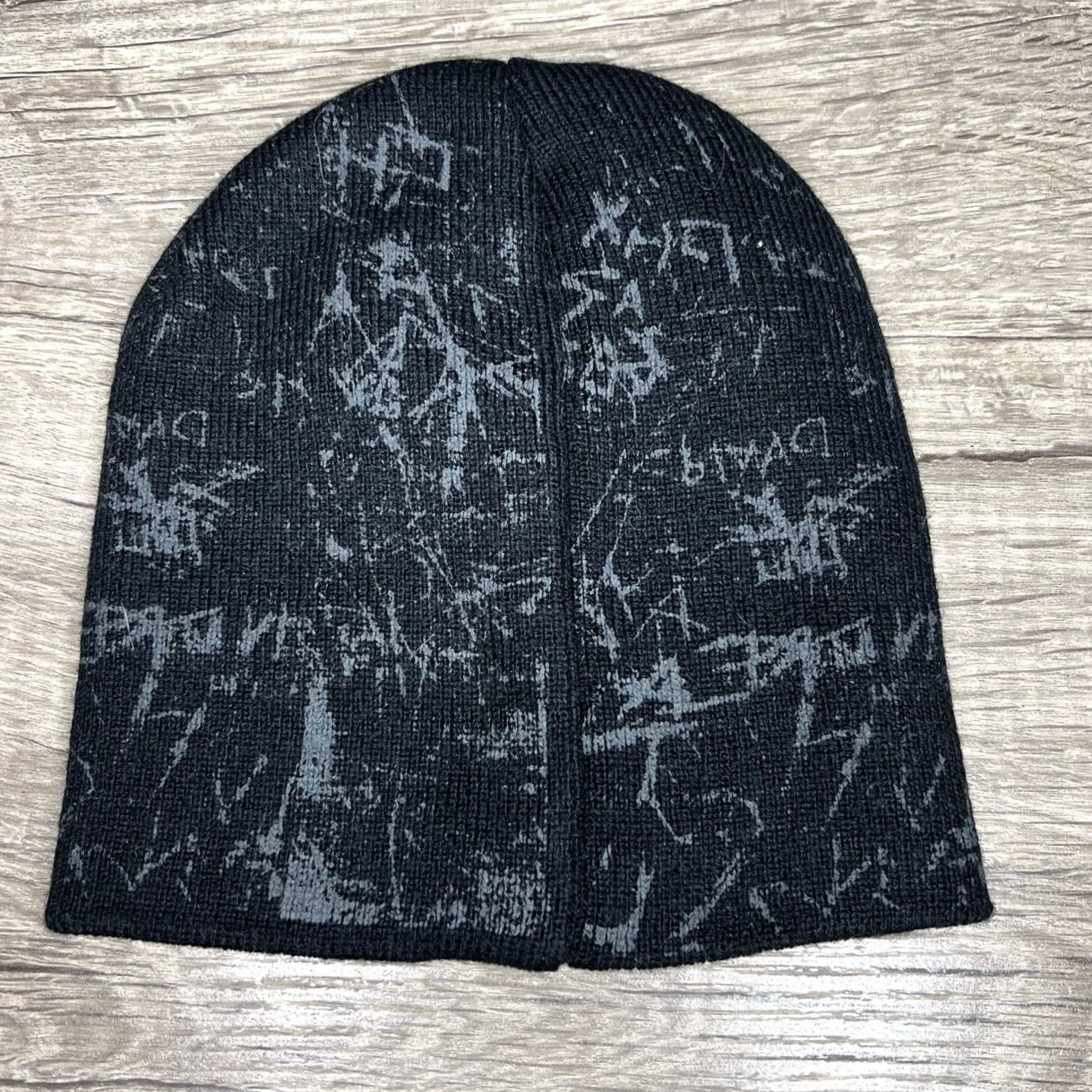 Vintage Prokiwi International LTD Beanie Adult OSFA Knit Hat New Zealand Fern Embroidered Black Knit Winter Fall Spring Lightweight Stretch Mens Hat Size ONE SIZE - 4 Thumbnail