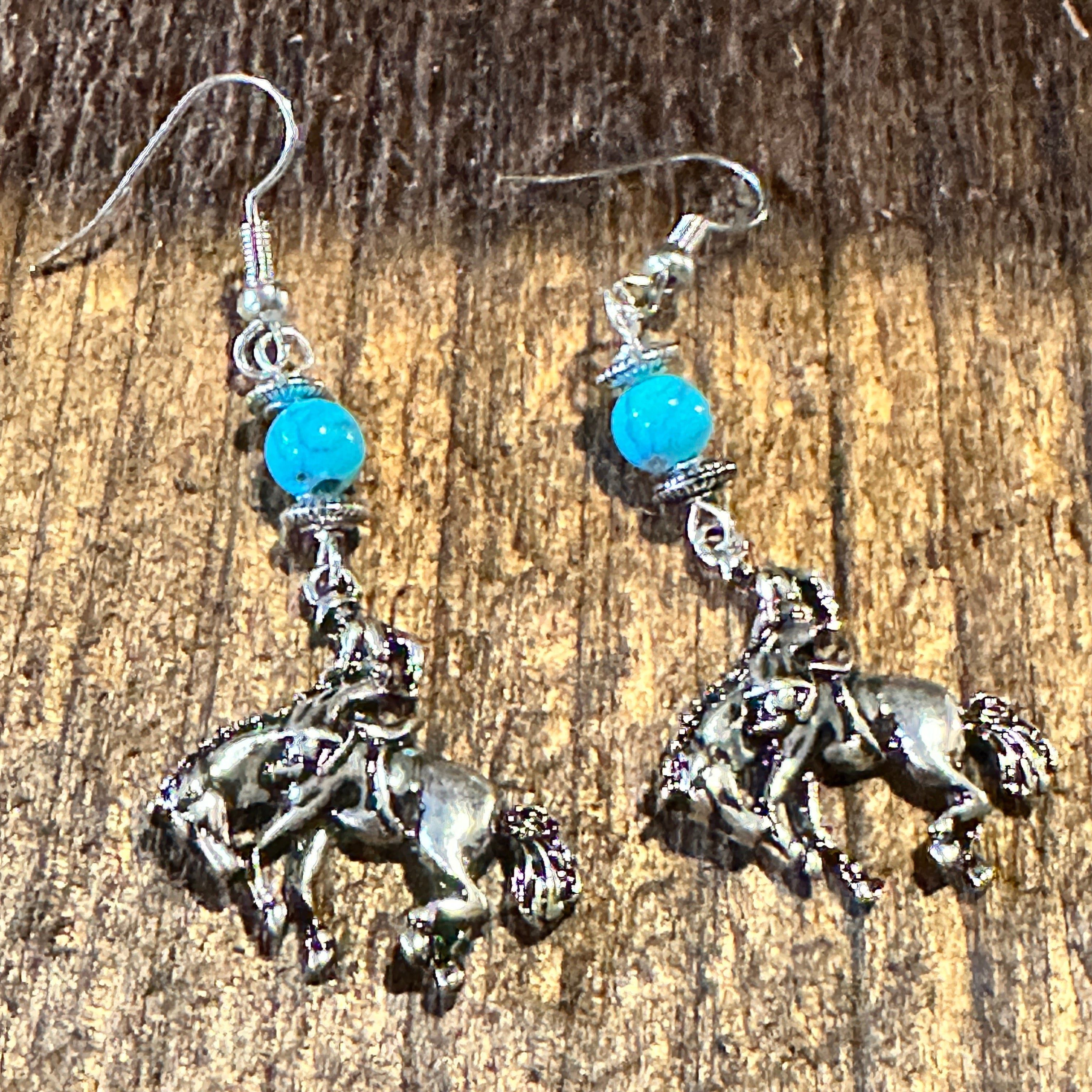 Other Boho Hippie Vintage Rodeo Cowgirl Horse Wire Earrings, Silve Size ONE SIZE - 6 Thumbnail