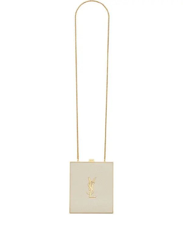 Saint Laurent Paris O1B1Hav110425 Size: Os / Tuxedo Box Bag Shagreen Leather in White, Women's