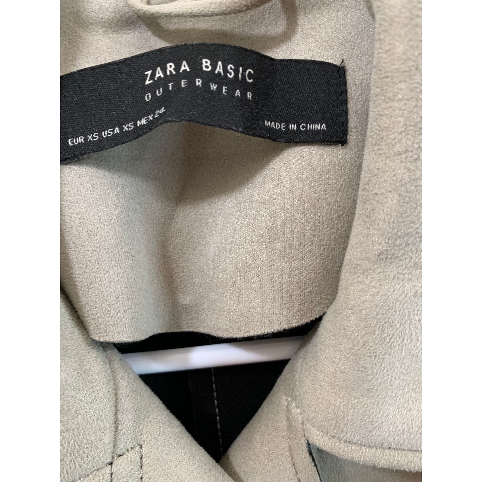 Leather Zara Basic Faux Suede Jacket Womens Extra Small Brown Jacket Size XS / US 0-2 / IT 36-38 - 3 Thumbnail