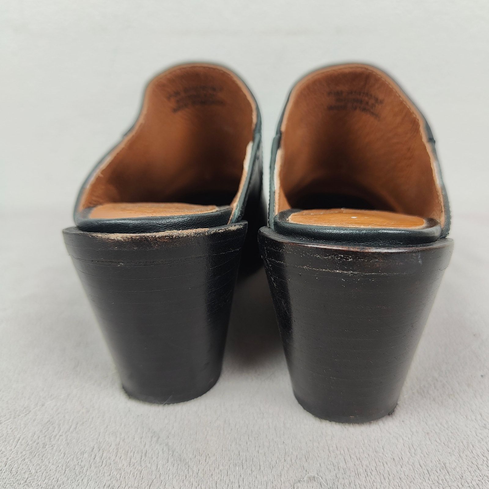 Frye Frye Serena Mules Womens 8.5 Black Leather Wedge Sandals Size US 8.5 / IT 38.5 - 9 Thumbnail