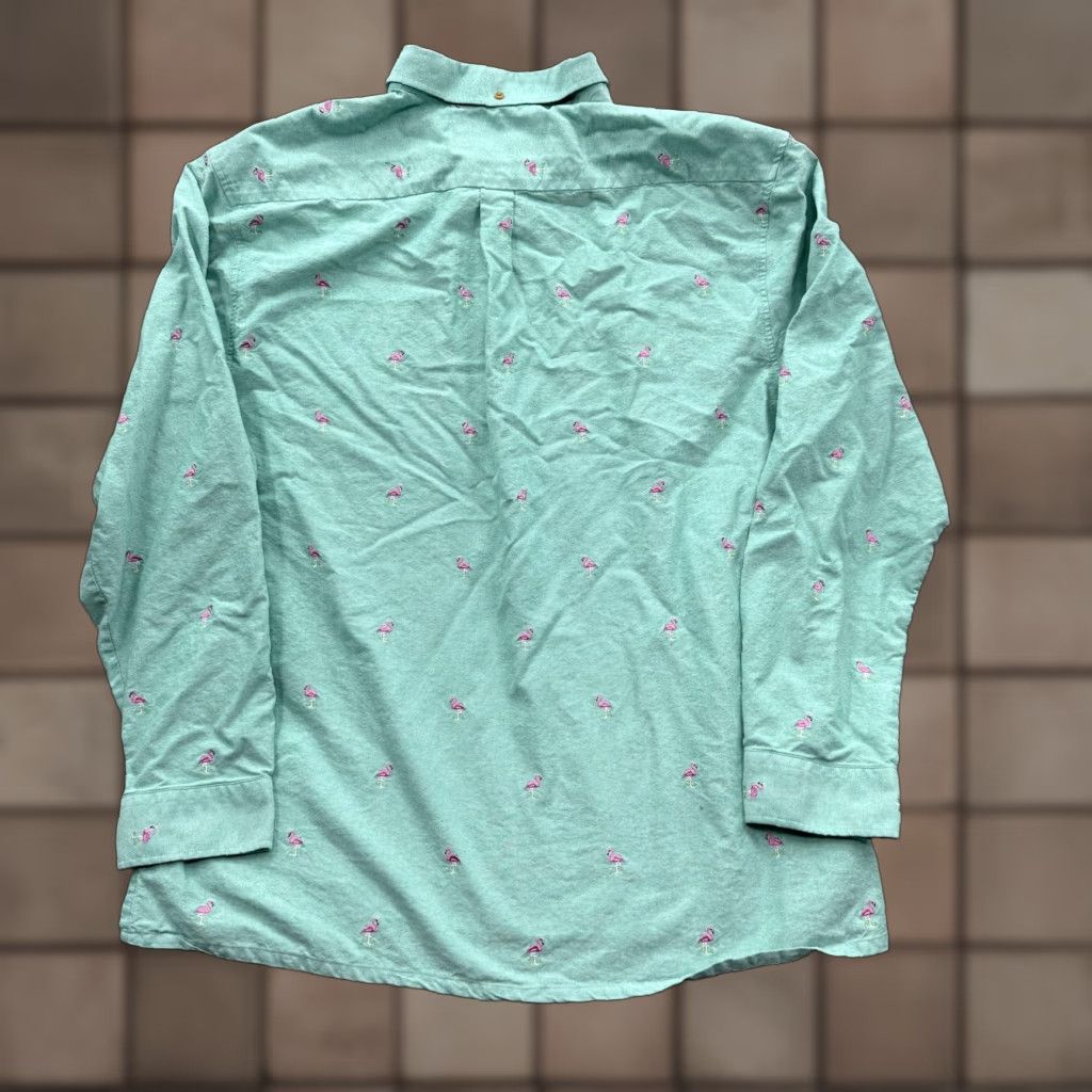 Chubbies Chubbies Shirt Mens 2XL Green Flamingo Embroidered Long Sleeve Cotton Casual Size US XXL / EU 58 / 5 - 1 Thumbnail