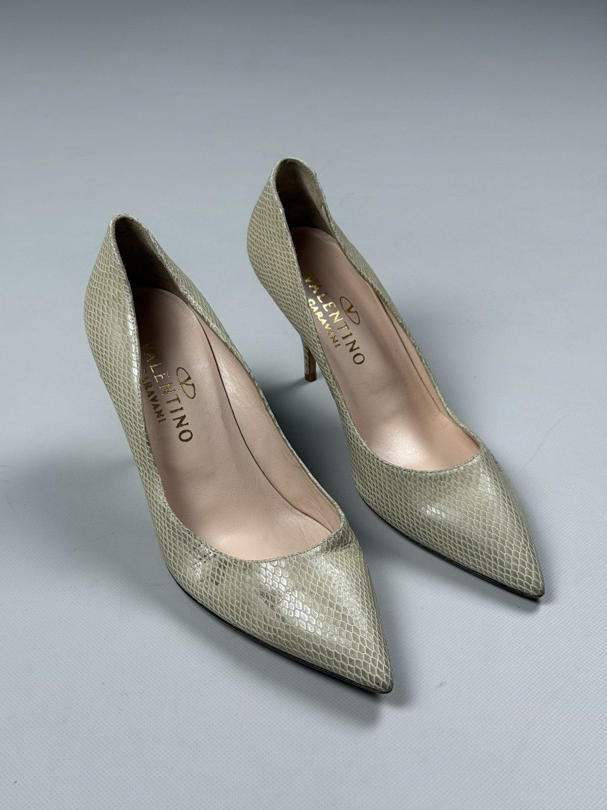 Valentino Valentino Garavani Snakeskin Pattern Leather Heels Shoes Size US 10 / IT 40 - 1 Thumbnail