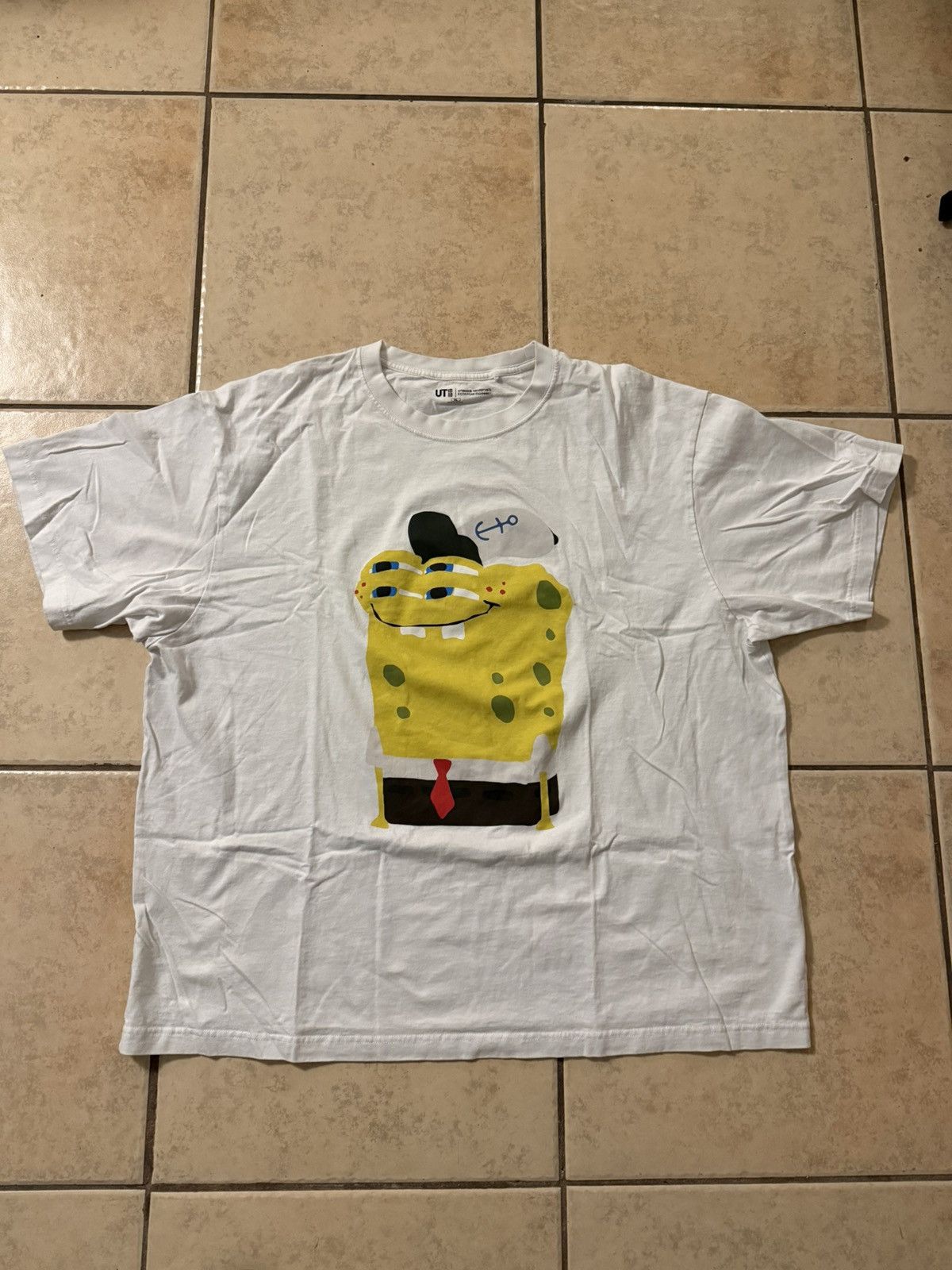 Cactus Plant Flea Market × Uniqlo Uniqlo x CPFM x SpongeBob T Shirt White Size US XXL / EU 58 / 5 - 1 Thumbnail