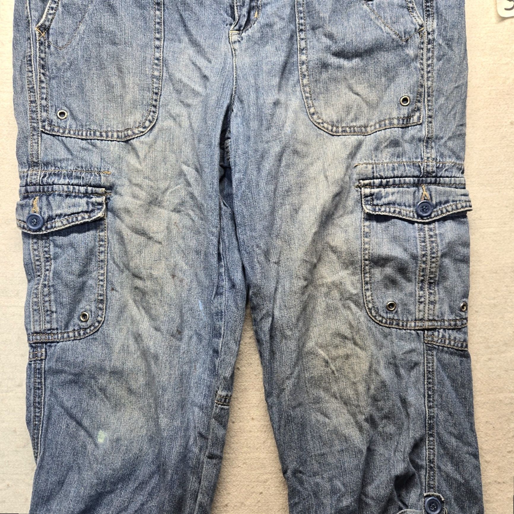 Vintage Cato Jeans Mid-Rise Capri 5-Pocket Zip Closure Blue Denim Women's 12 Jeans Size 34" / US 12 / IT 48 - 3 Thumbnail
