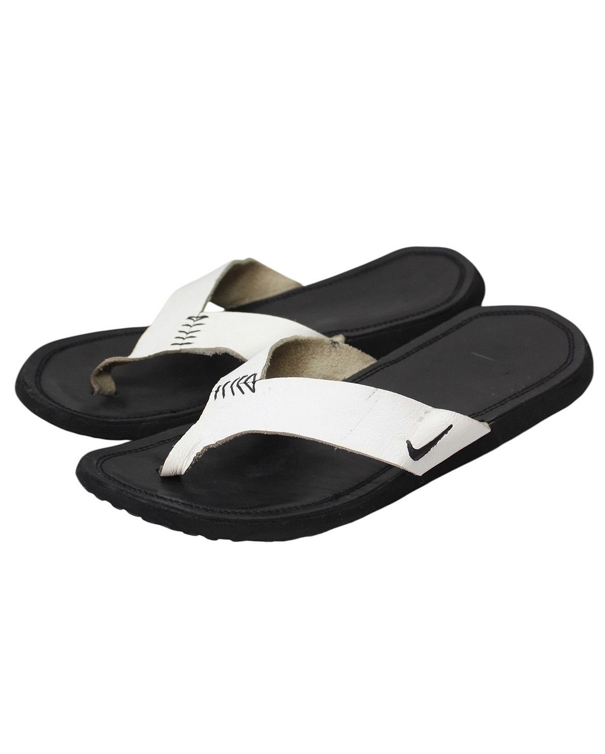 Archival Clothing x Nike 2009 Nike Vintage Leather Thong Sandals in Black, Men's (Size 8)