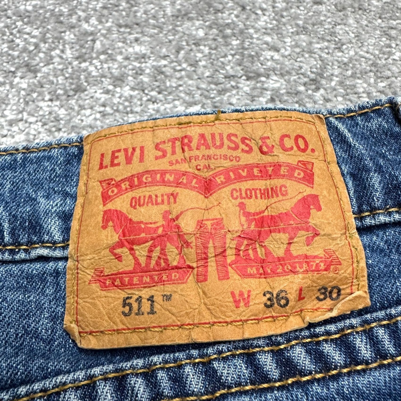 Levi's Levi's Jeans Slim Straight Leg Denim Mens 36x30 Blue Medium Wash Casual Jeans Size US 36 / EU 52 - 7 Thumbnail