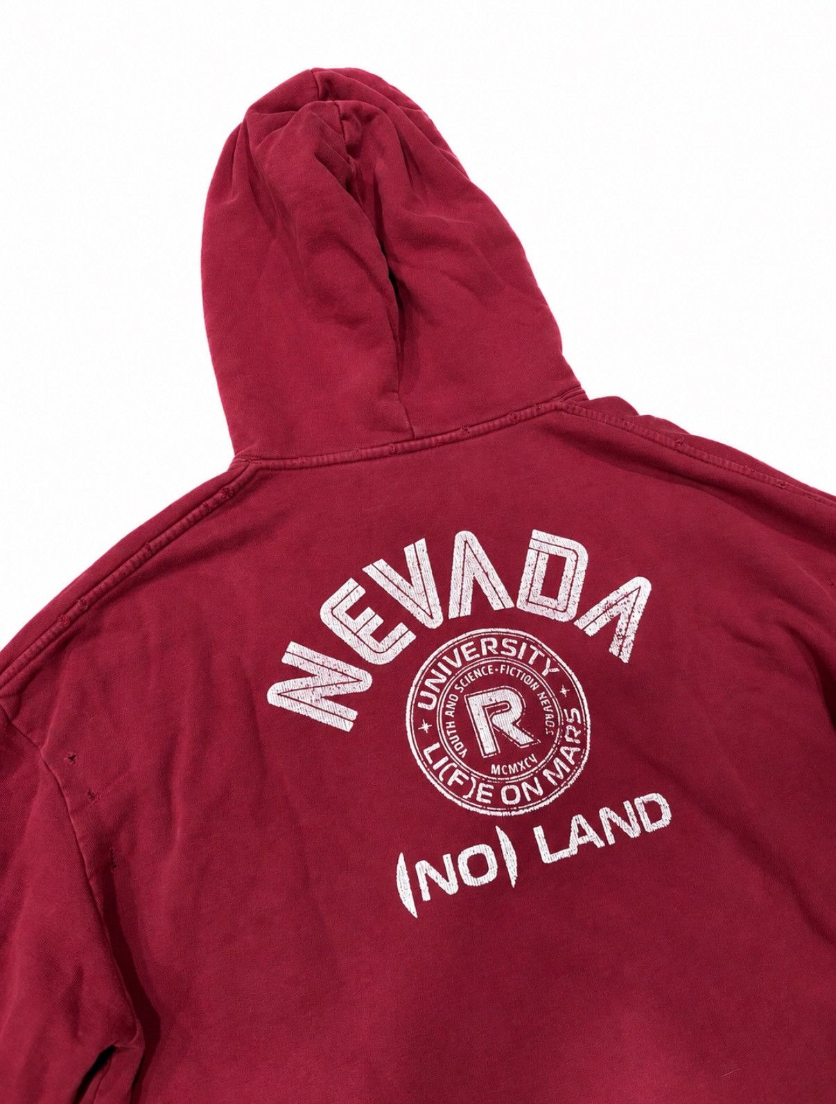 Raf Simons AW20/21 Distressed Raf Simons Nevada Hoodie in Burgundy Size US XL / EU 56 / 4 - 4 Thumbnail