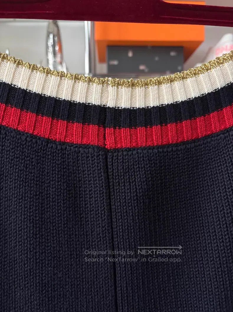 Gucci Gucci Size S Dark blue wool knitted casual wide-leg pants Size 42" / US 20 - 2 Thumbnail