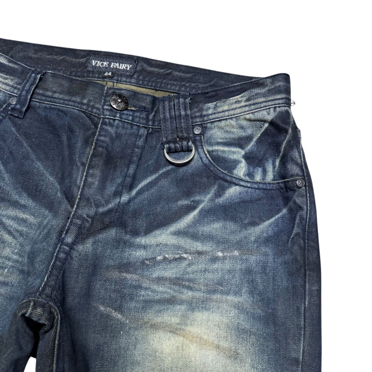Le Grande Bleu (L.G.B.) Vice Fairy Whisker Distressed Denim Flare Jeans Size US 30 / EU 46 - 5 Thumbnail