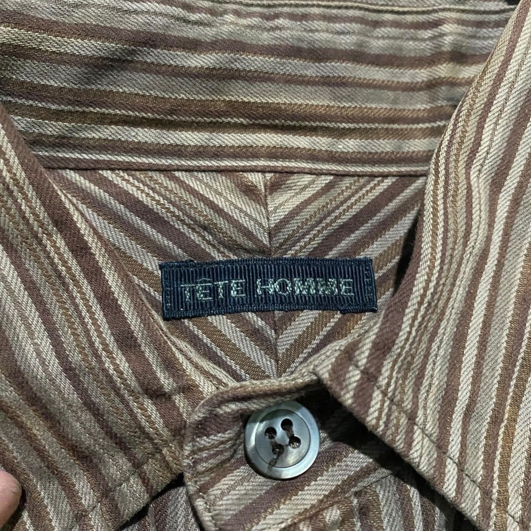 Tete Homme Issey miyake Tete homme stripe shirt Size M / US 6-8 / IT 42-44 - 3 Thumbnail