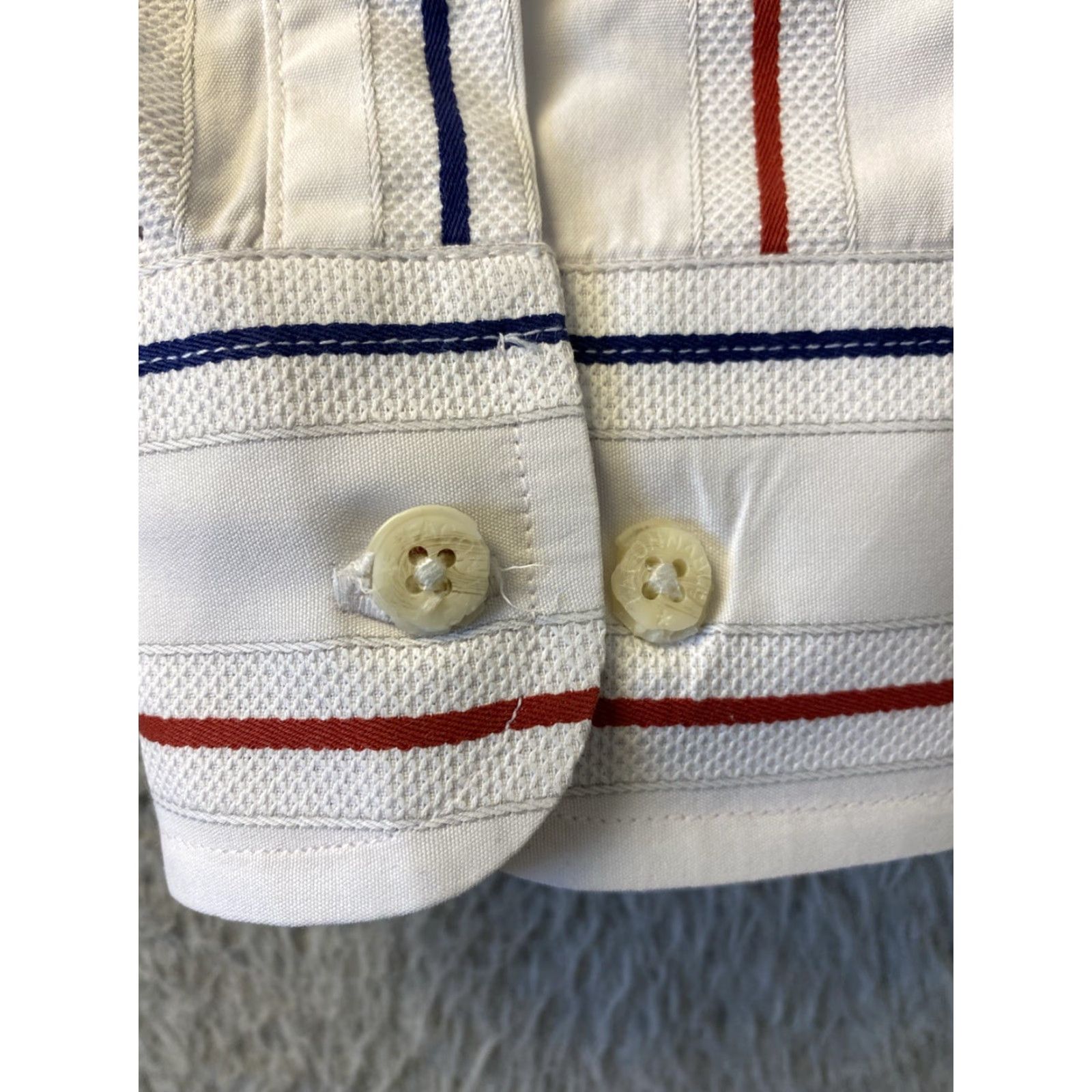 Faconnable VINTAGE Façonnable Men’s White Striped Cotton Button-Down Shirt L USA Casual Formal Size US L / EU 52-54 / 3 - 3 Thumbnail