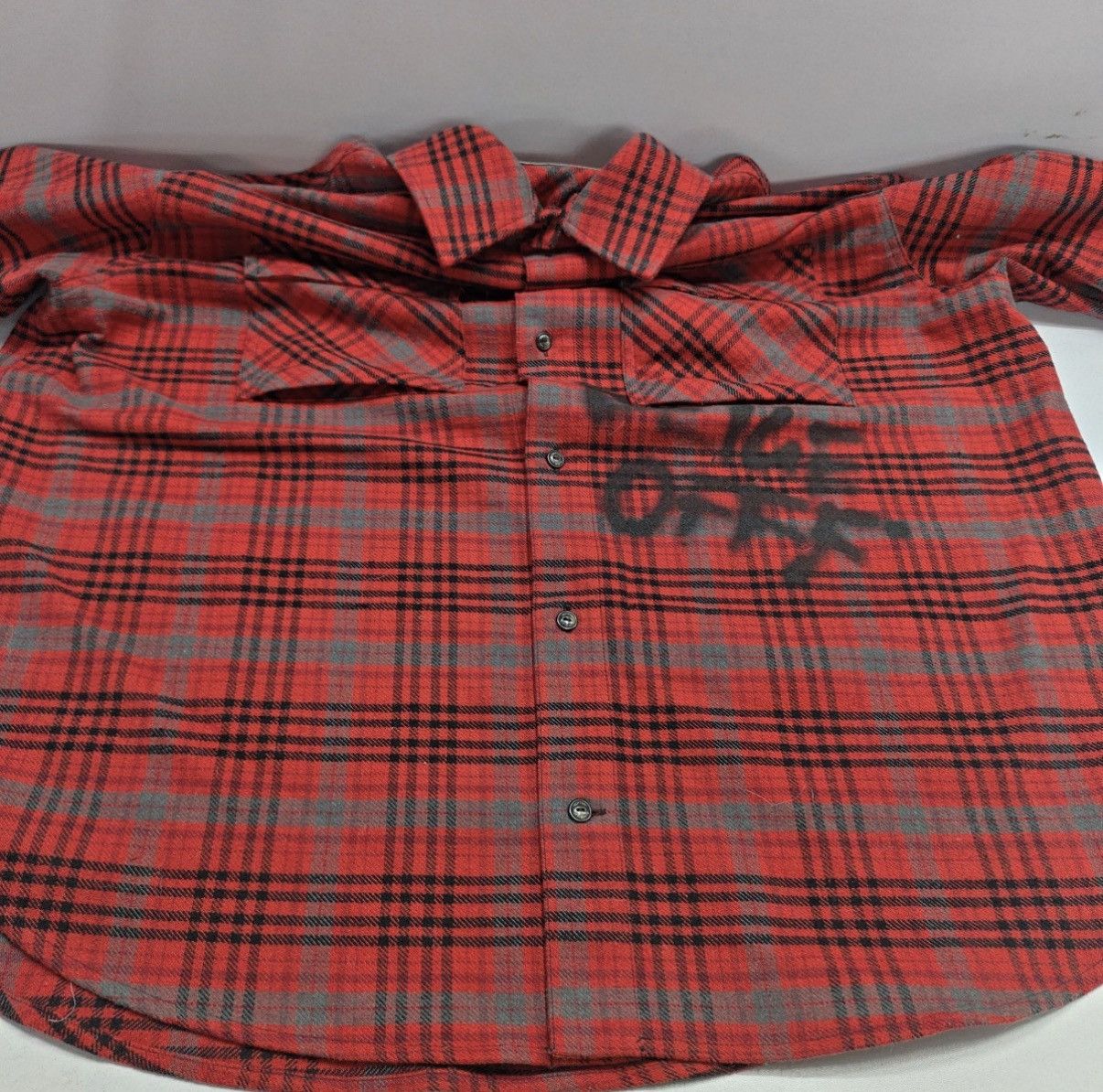 Off-White Off-White red and black plaid cotton flannel shirt Size US M / EU 48-50 / 2 - 9 Thumbnail
