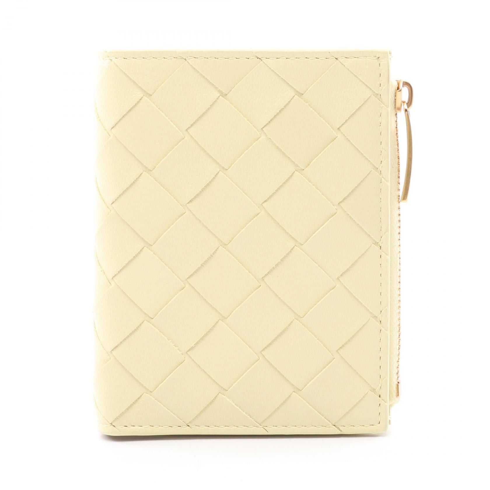Bottega Veneta Bottega Veneta Intrecciato Bi-Fold Wallet Leather Yellow Size ONE SIZE - 1 Thumbnail
