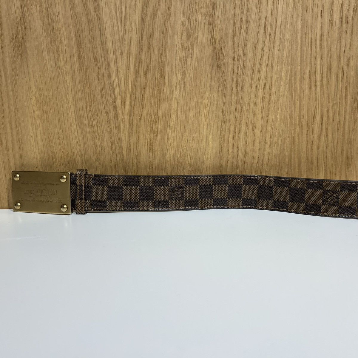 Louis Vuitton 🔹Louis Vuitton Inventeur Metal Buckle Monogram Leather Belt Size 36 - 5 Thumbnail