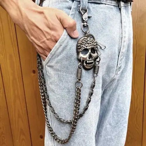 Jewelry Skull Ghost Head Metal Chain Pants Size ONE SIZE - 3 Thumbnail