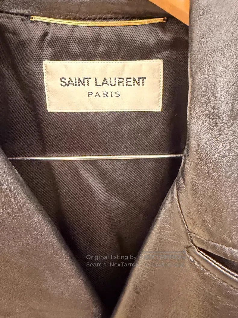 Saint Laurent Paris Saint Laurent Paris Black Long Leather Jacket Size XXS / US 00 / IT 34 - 3 Thumbnail