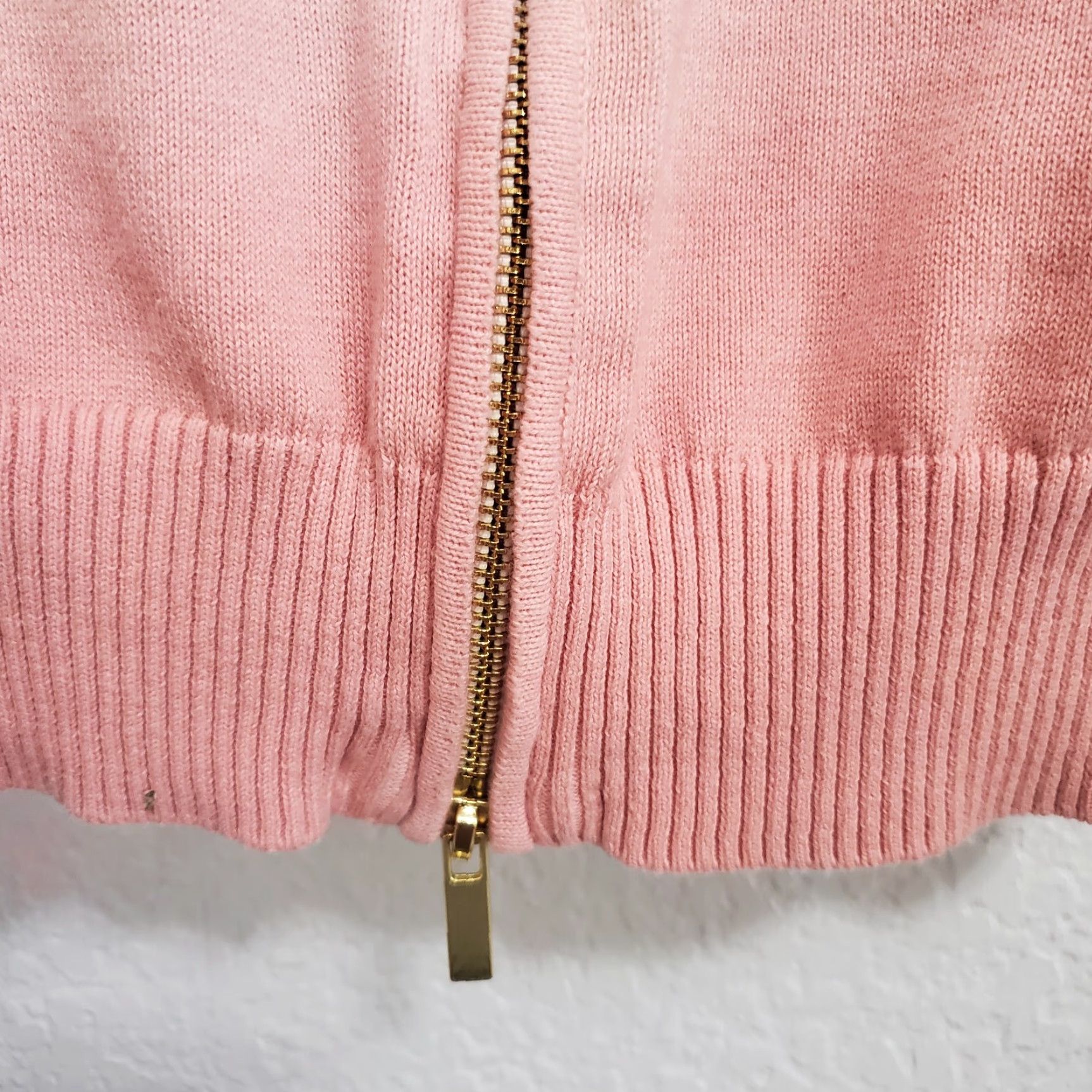 Venus VINTAGE: Not applicable; Venus Cardigan Women M Ombre Pink Knit Full Zip Perforated Long Sleeve Pockets Size M / US 6-8 / IT 42-44 - 6 Thumbnail