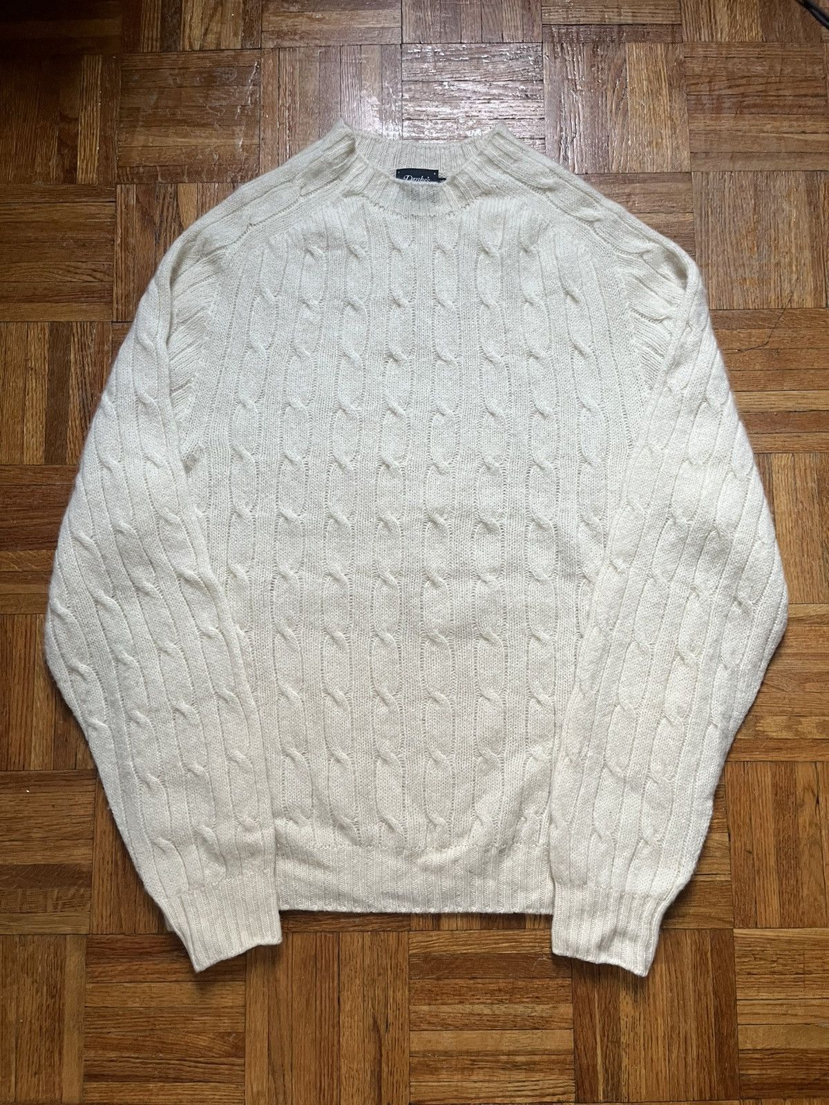 Drake's Shetland Wool Cable Sweater Size US XXL / EU 58 / 5 - 1 Thumbnail