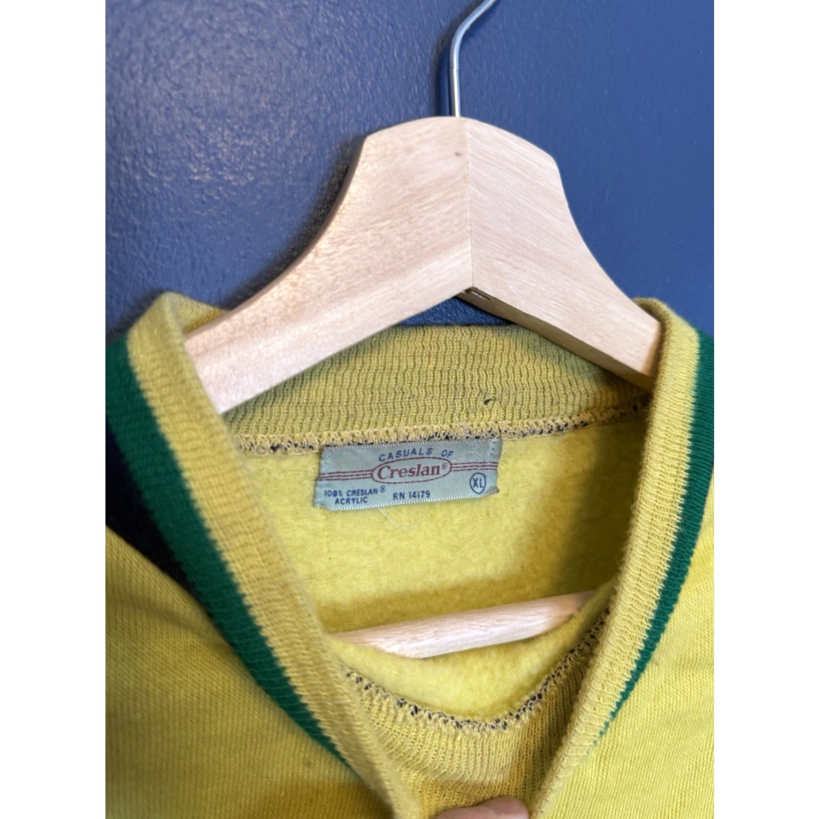 Vintage VINTAGE Creslan Sweatshirt Shirt Yellow Men's XL Short Sleeve 60’s Pullover Distressed Mens Size US XL / EU 56 / 4 - 2 Thumbnail