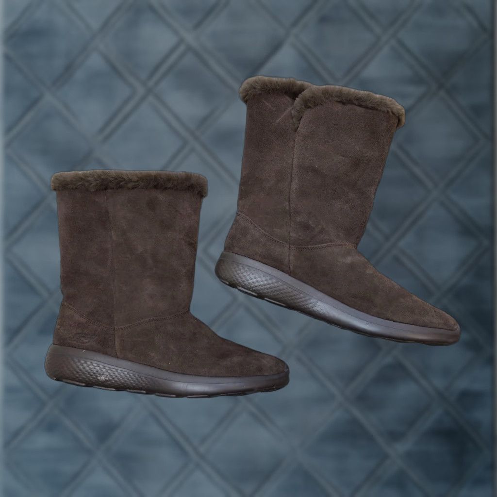 SKECHERS Skechers Boots Womens Size 11 Brown Suede Faux Fur Mid Calf Winter Size US 11 / IT 41 - 1 Thumbnail