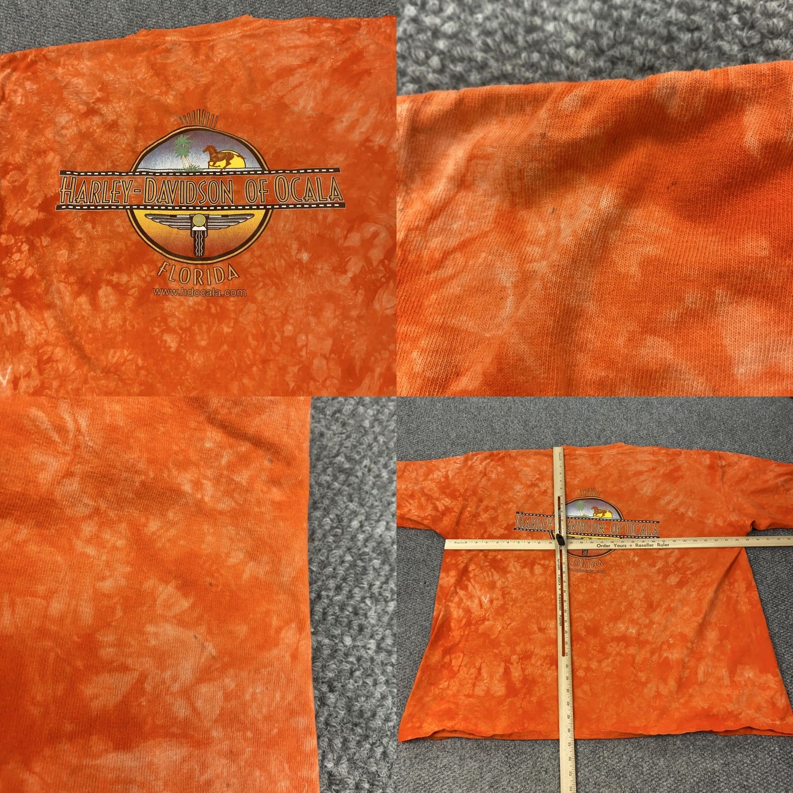 Harley Davidson VINTAGE Harley-Davidson T-Shirt Mens 3XL Short Sleeve Orange Tie Dye Motorcycle Florida 2001 Tee Size US XXL / EU 58 / 5 - 8 Thumbnail