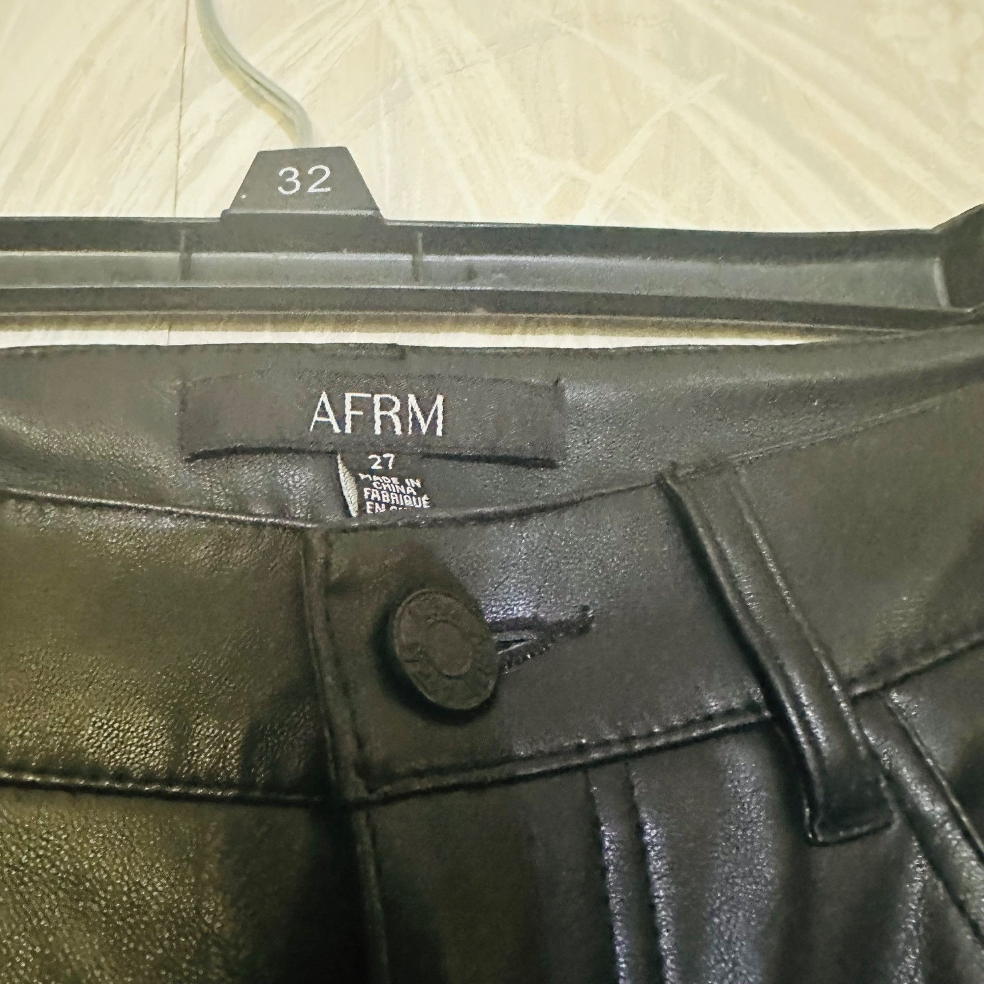 Other ✨AFRM Dawson Women's Faux Leather Wide Leg Black Pants Size Size 27" / US 4 / IT 40 - 5 Thumbnail
