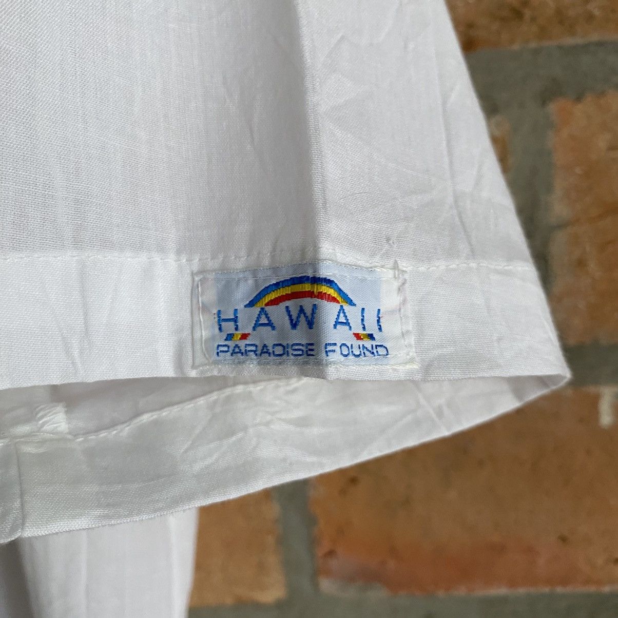 Vintage Paradise Found White V-Neck Tie Shirt Size US S / EU 44-46 / 1 - 3 Thumbnail