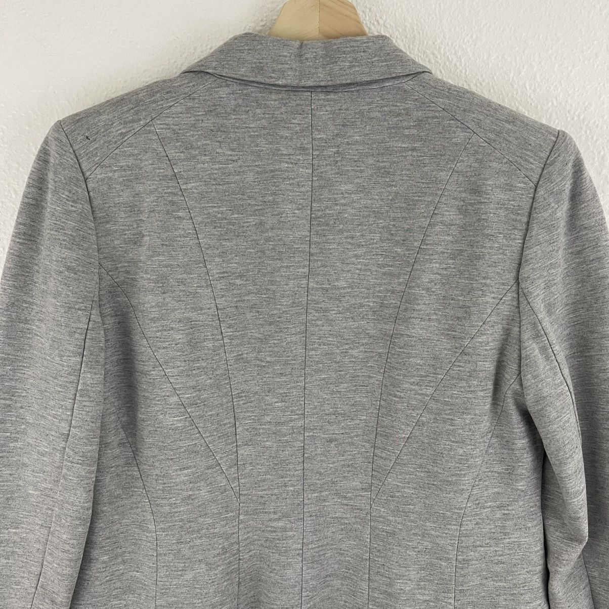 Loft LOFT Heathered Light Grey Classic-Fit Stretch Blazer Jacket Size M / US 6-8 / IT 42-44 - 7 Thumbnail