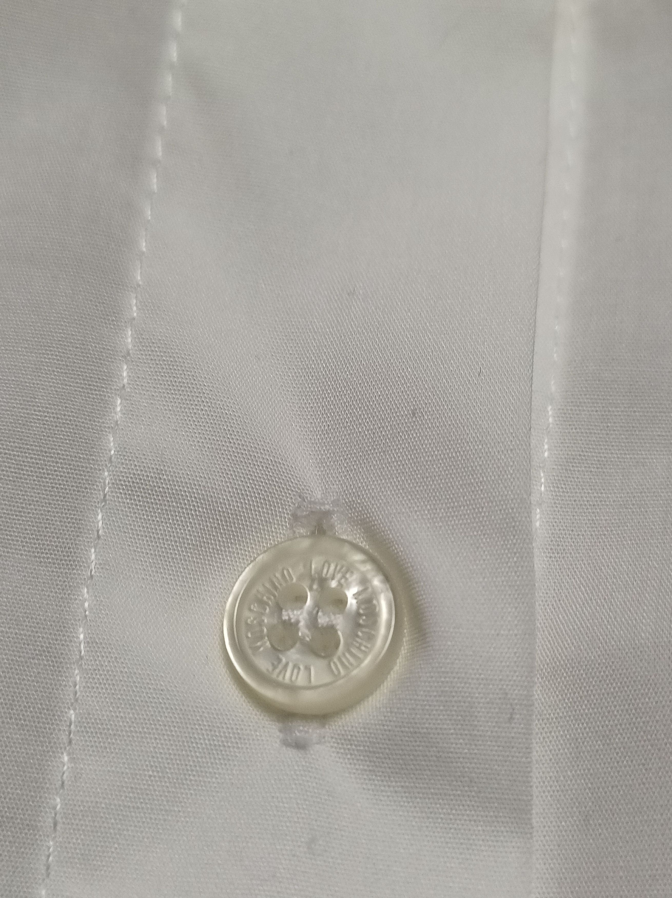 Love Moschino Love Moschino Cotton White Logo Print Blouse Shirt US8 EU40 Size M / US 6-8 / IT 42-44 - 13 Thumbnail