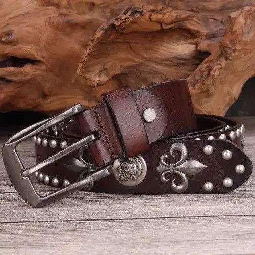 Leather Vintage Leather Rivet Cowboy Belt Size ONE SIZE - 6 Thumbnail