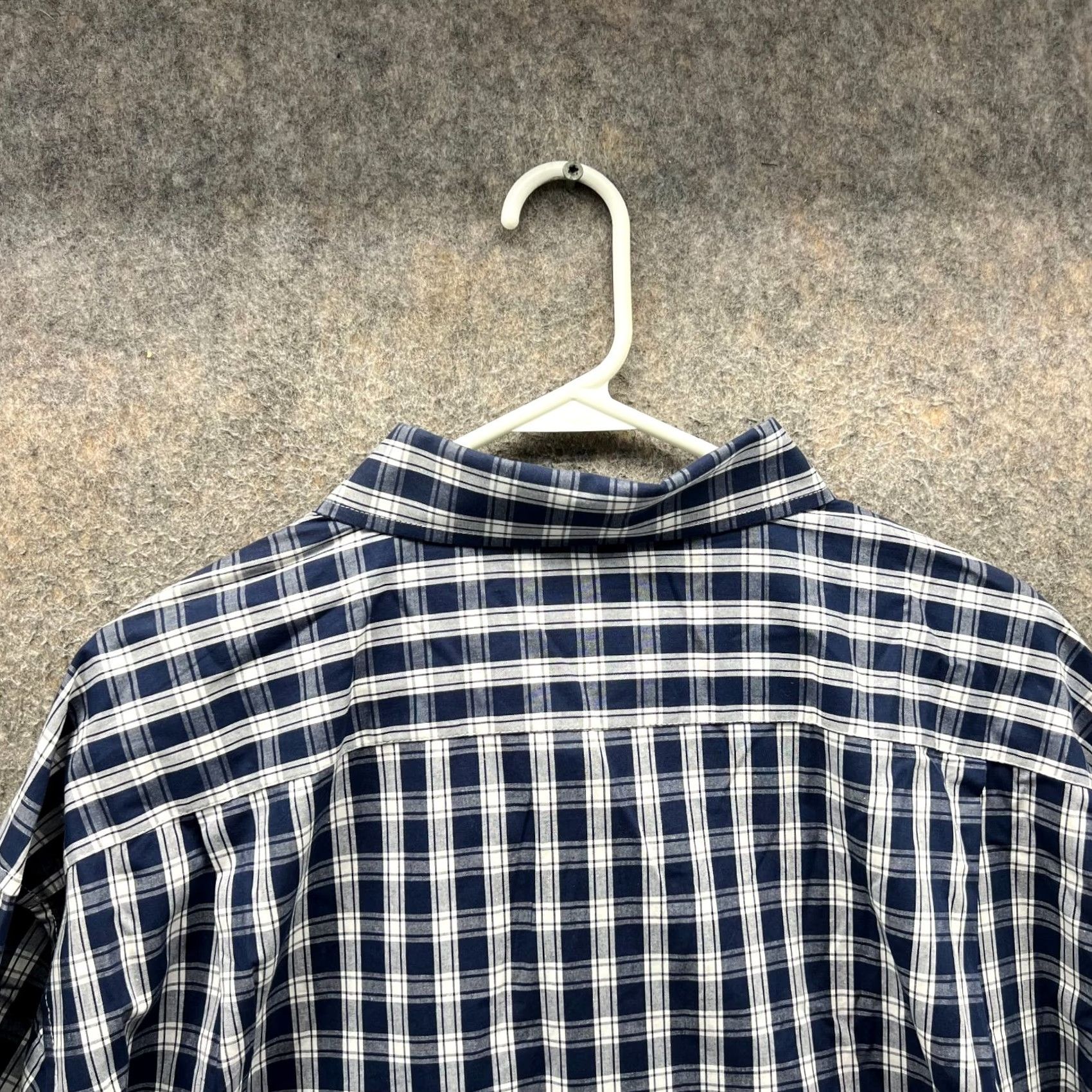 Izod Izod Shirt Mens XXL Blue Navy White Button-Down Checkered Dress Gingham 2XL Size 48R - 5 Thumbnail