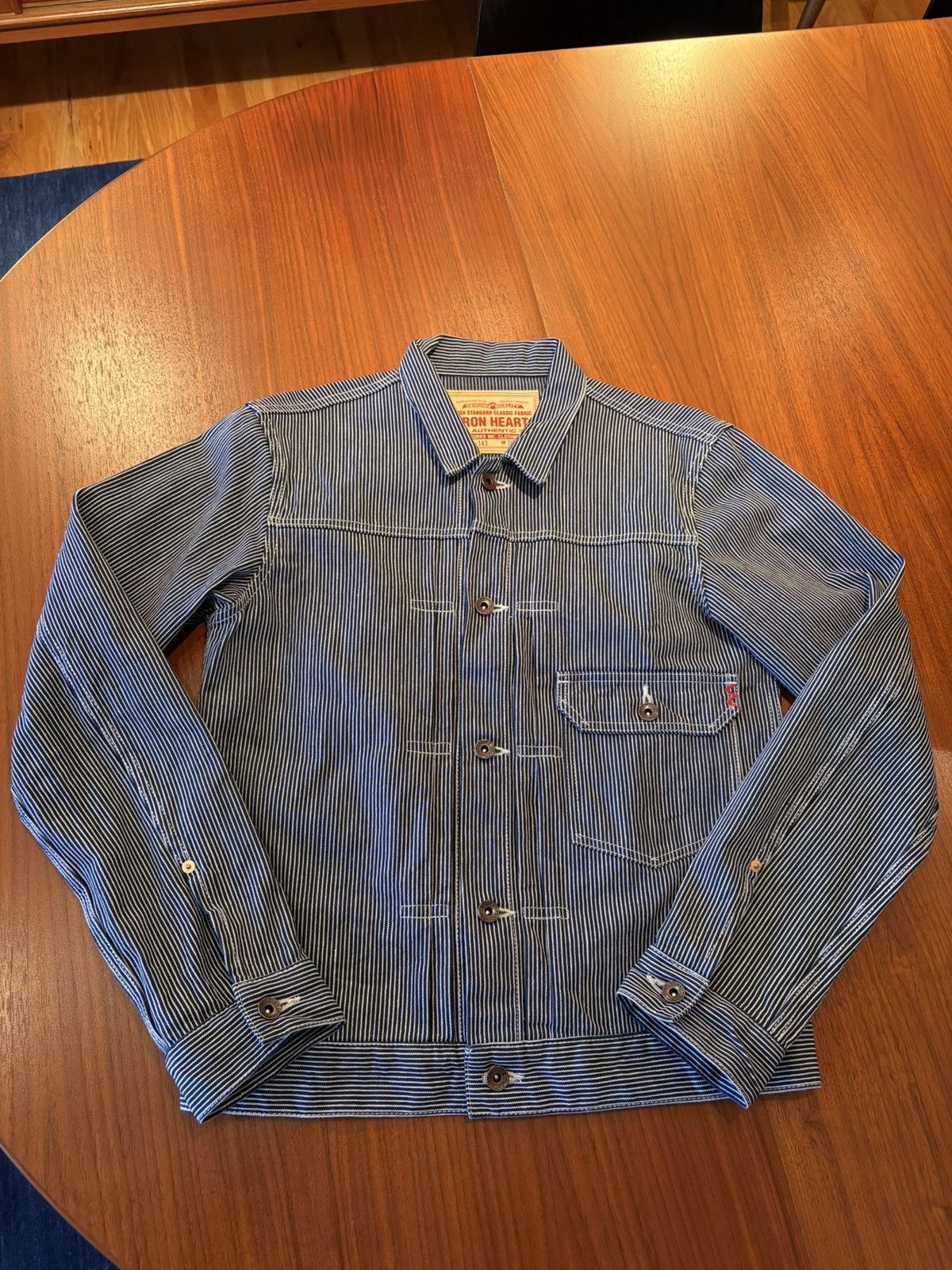 IRON HEART HICKORY STRIPE TYPE 1 JACKET SMALL