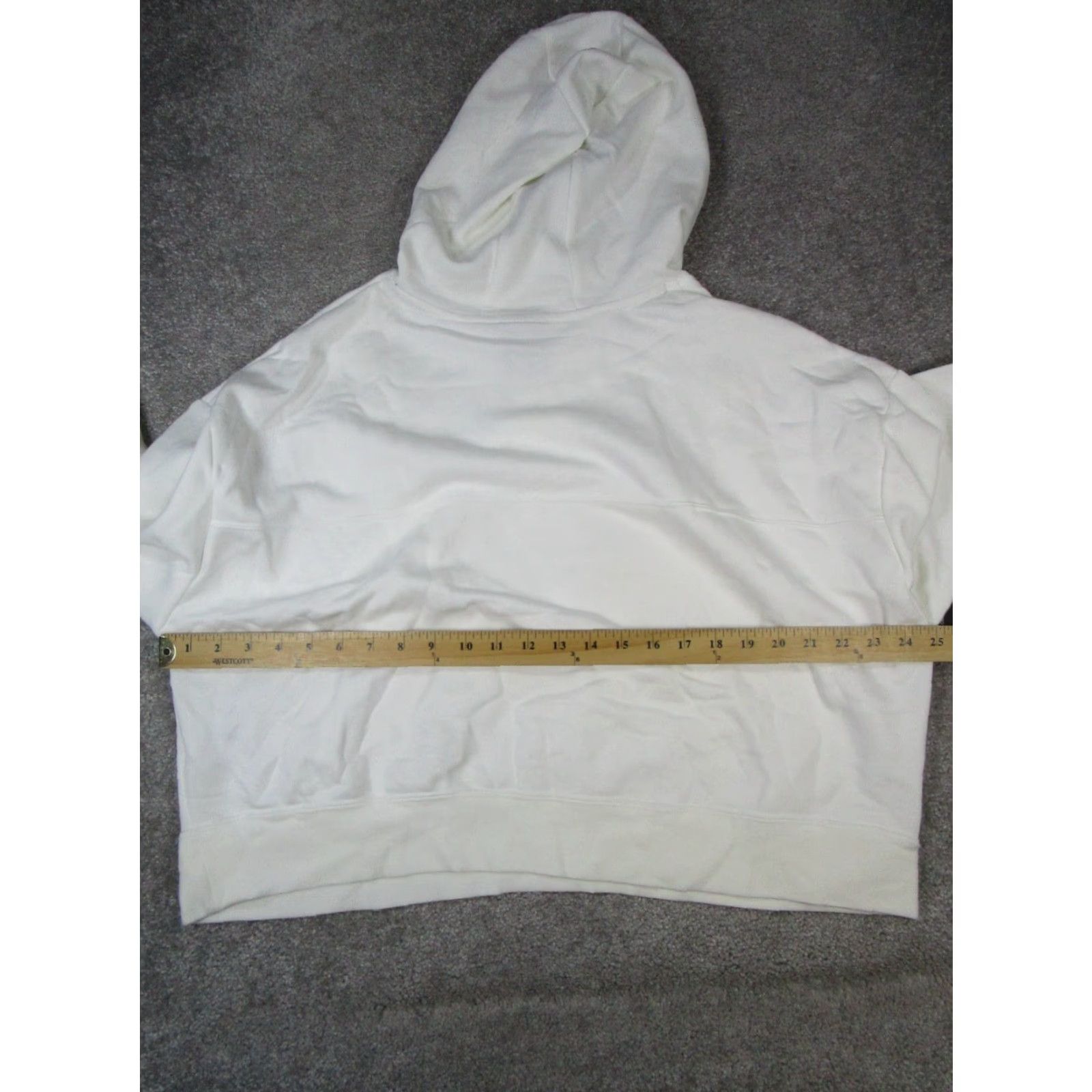 Nike Nike Hoodie Womens XL White Cropped Cotton Pullover Crew Neck Fleece Pullover Activewear Nike Womens XL White Cropped Hoodie Size XL / US 12-14 / IT 48-50 - 5 Thumbnail