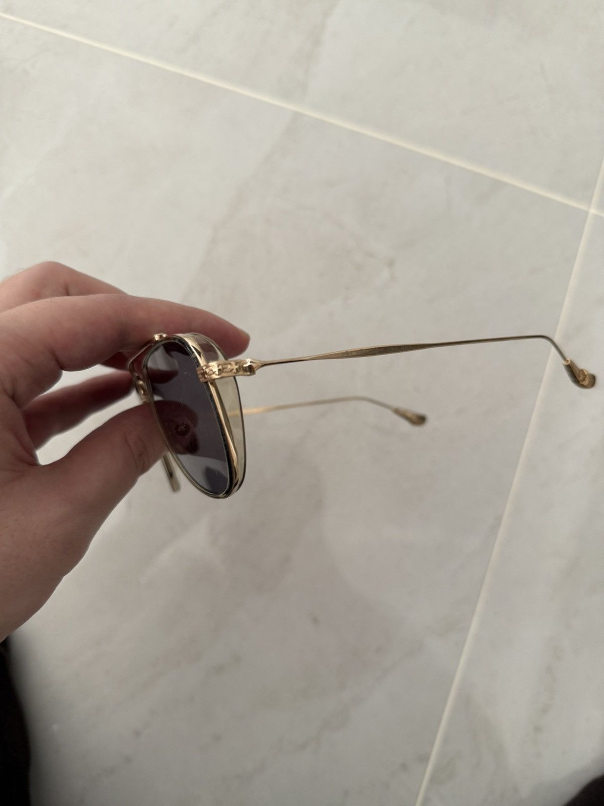Chrome Hearts Chrome Hearts „Whisker Biscuit“ Gold Aviator Glasses Size ONE SIZE - 15 Thumbnail