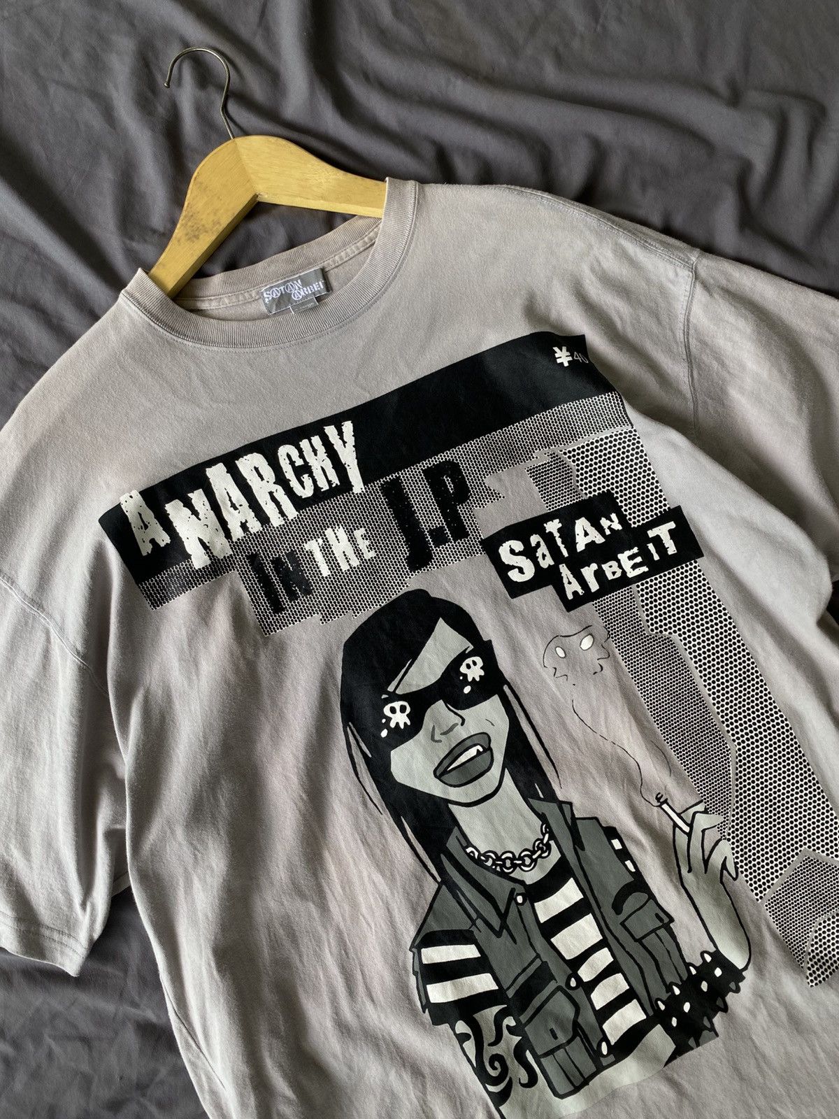 Japanese Brand × Vintage Satan Arbeit Japan Anarchy Punk tee RARE Design Size US XL / EU 56 / 4 - 2 Thumbnail