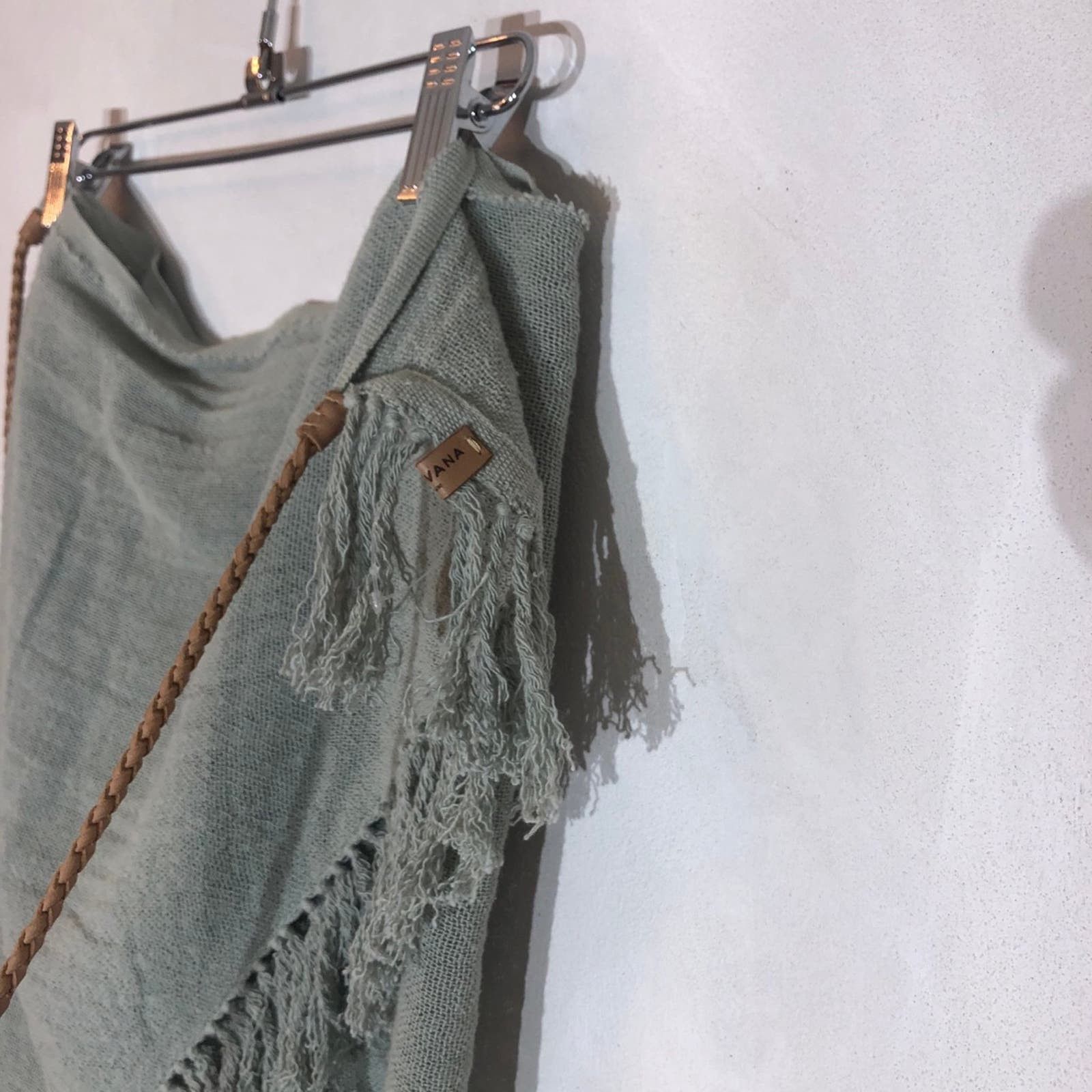 Other DesignerCaravana: Blue knit wrap skirt attached leather rope Size 27" / US 4 / IT 40 - 5 Thumbnail