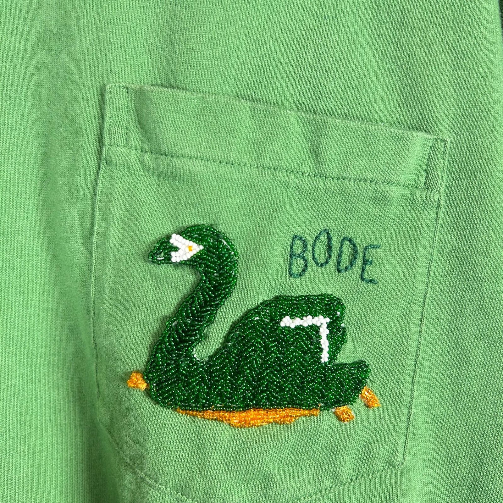 Bode Bode Green Embroidered Mallard T-shirt Size Free Size US M / EU 48-50 / 2 - 3 Thumbnail