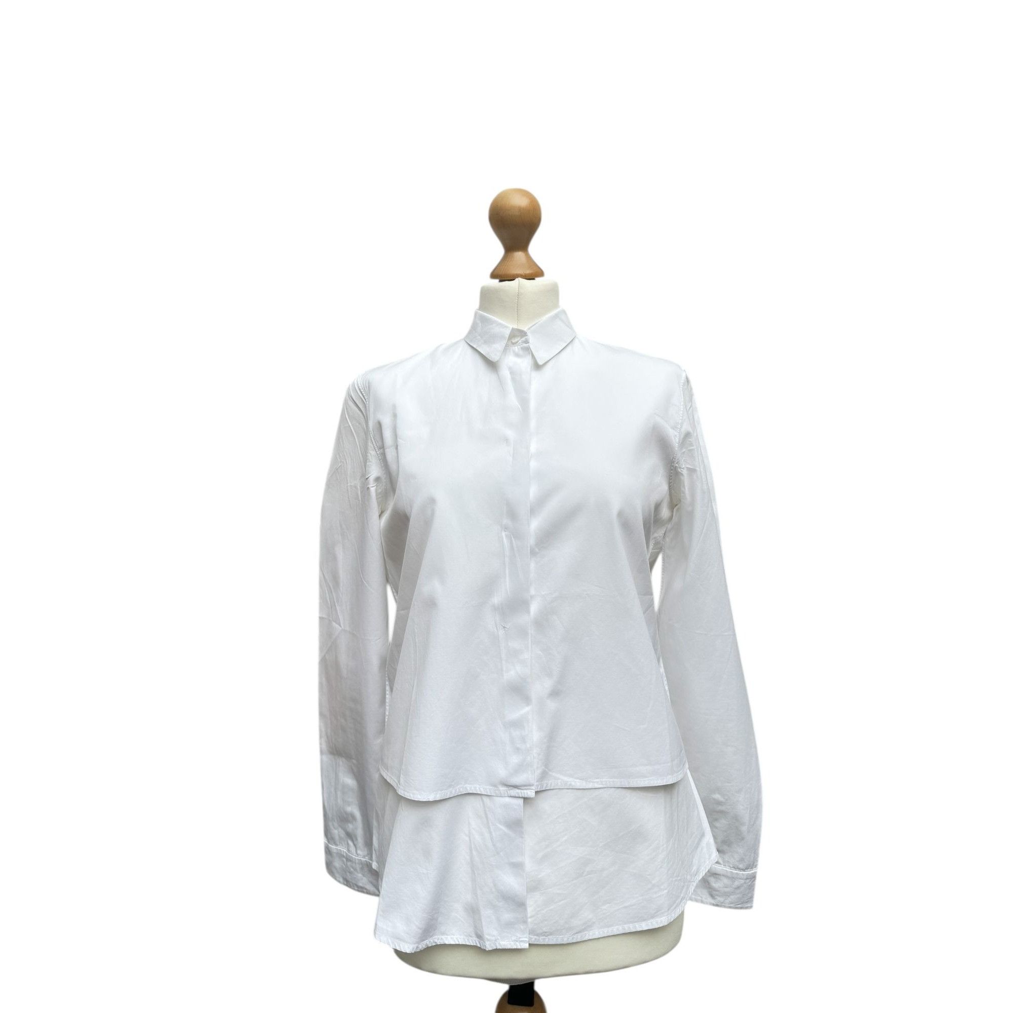 Jil Sander Double Layer White Shirt Size XS / US 0-2 / IT 36-38 - 1 Thumbnail