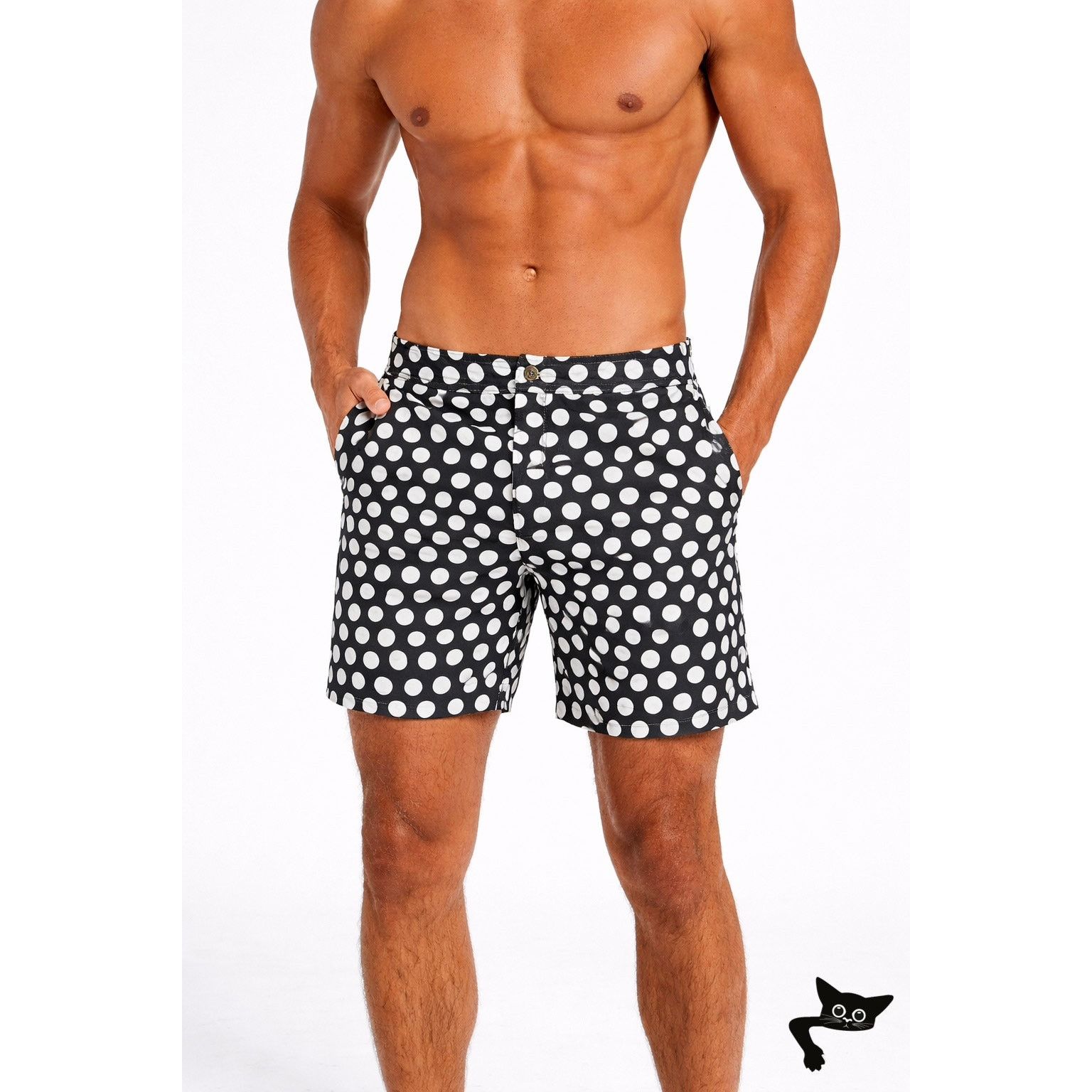 Other Argyle Grant Polka Dot Swim Shorts Black White Men US 34 Size US 34 / EU 50 - 3 Thumbnail