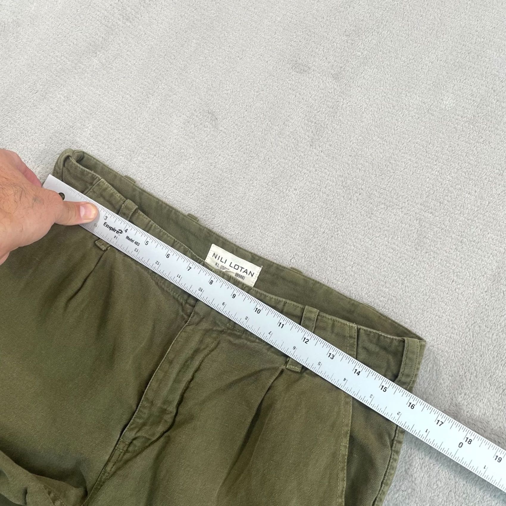 Nili Lotan NILI LOTAN Yannic Cotton Twill Cargo Pants Olive Green Women's 4 Linen Blend Straight Leg Pockets Army City Hipster Preppy USA 31" Waist Vintage No Size 27" / US 4 / IT 40 - 5 Thumbnail