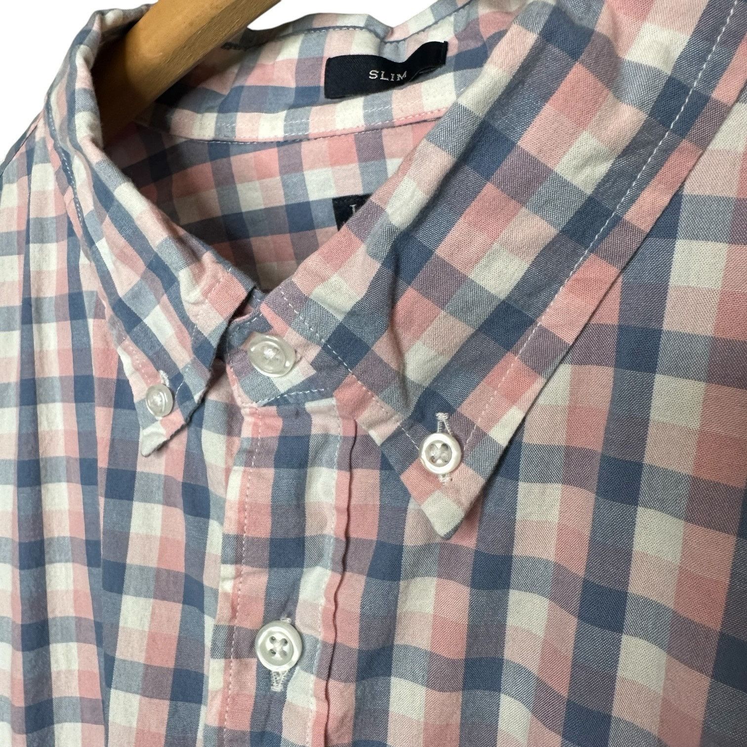 J.Crew J. Crew Slim Fit Pink and Blue Check Button Down Shirt XL Size US XL / EU 56 / 4 - 3 Thumbnail
