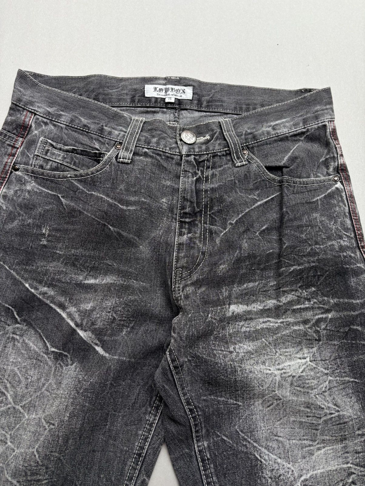 Japanese Brand LOWBOX lace up flare jeans Size US 29 - 3 Thumbnail
