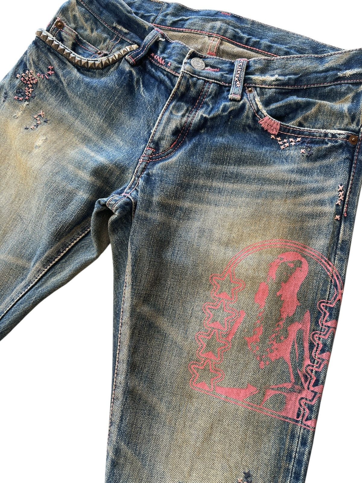 Hysteric Glamour Hysteric Glamour Distressed Rusty Flare Selvedge Denim Size 28" / US 6 / IT 42 - 17 Thumbnail