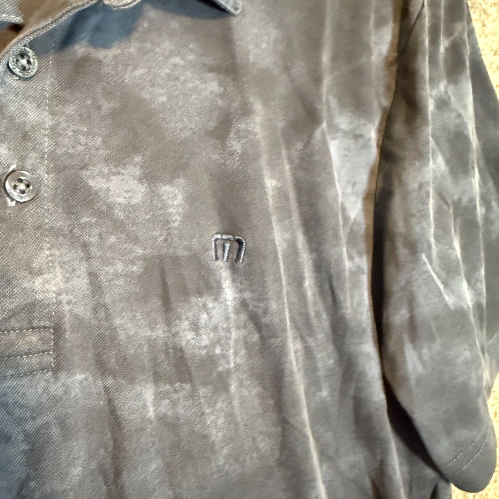 TravisMathew Travis Mathew Shirt Mens Large Blue Camouflage Performance Stretch Golf Polo L Size US L / EU 52-54 / 3 - 3 Thumbnail