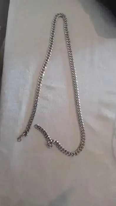 Other Silver Color 8MM Width + 50 cm Length Cuban Chain Necklace Size ONE SIZE - 4 Thumbnail