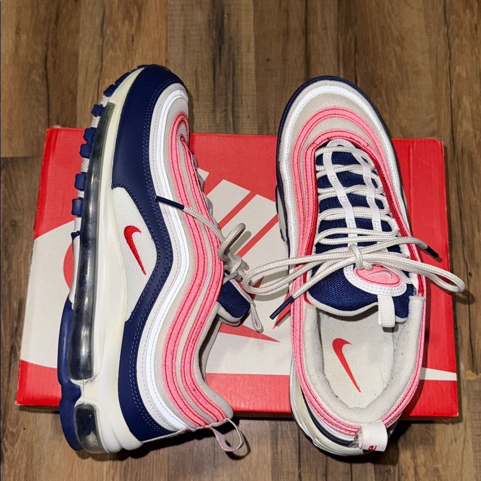 Nike Nike Air Max 97 USA White University Red Size US 9.5 / EU 42-43 - 2 Thumbnail