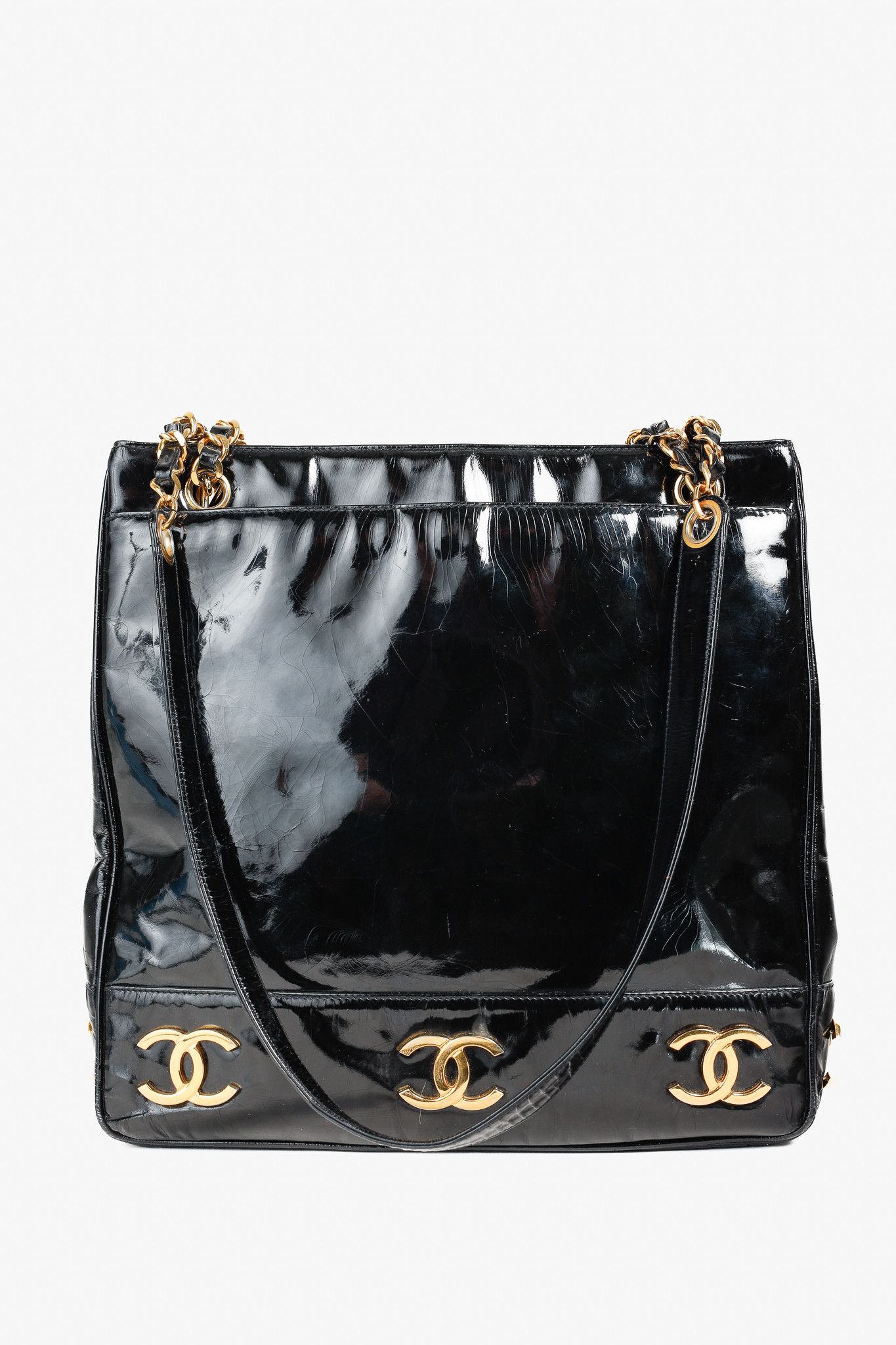 Chanel Chanel Vintage Black Patent Gold Plated CCs Shoulder bag Size ONE SIZE - 1 Thumbnail