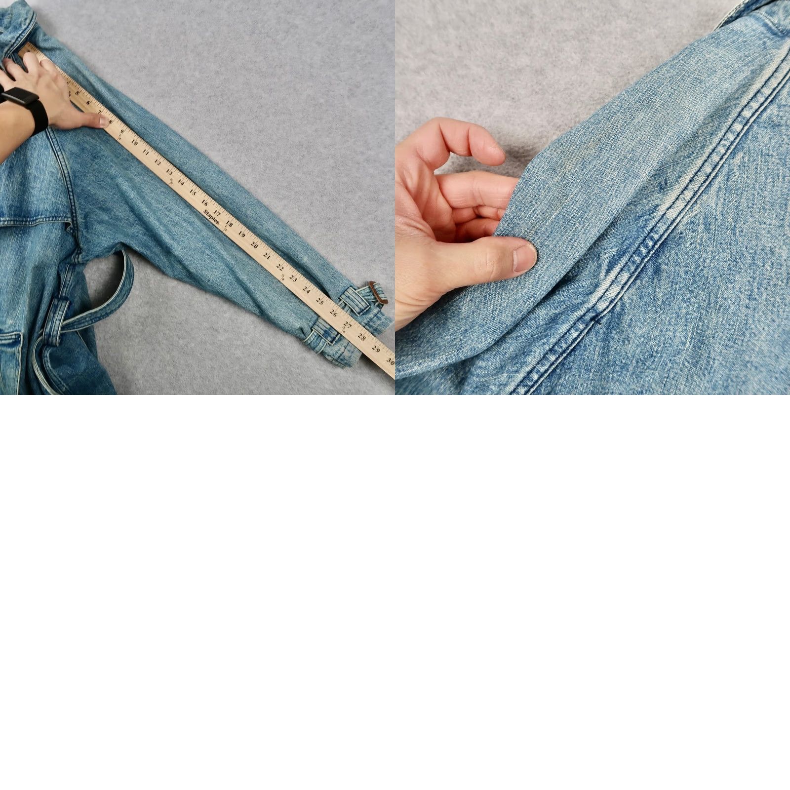 Calvin Klein VINTAGE Calvin Klein Denim Trench Coat Womens S Blue Double Breasted USA Made 90s Size S / US 4 / IT 40 - 10 Thumbnail