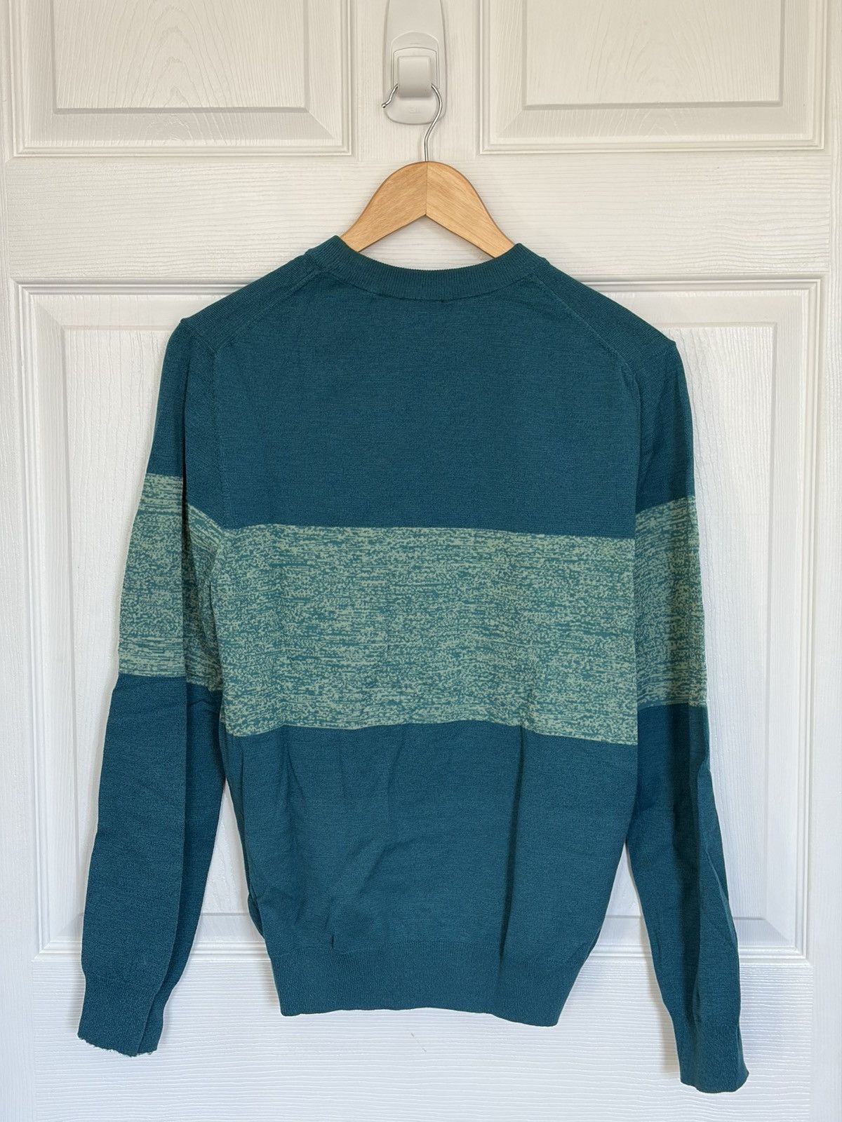 Paul Smith PS Paul Smith ColorBlock Cotton Blend Sweater Turquoise Blue Size US S / EU 44-46 / 1 - 2 Thumbnail